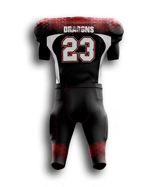 Red Black Grey Camo Custom Football Jerseys for Kids & Adults | YoungSpeeds Jersey+Integrated Pants